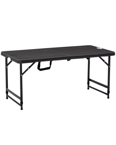  Tavolo da Giardino Pieghevole per 4 Persone con Altezza Regolabile, in Acciaio e HDPE, 118x60x74 cm