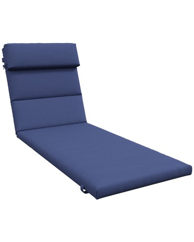  Cuscino per Sdraio e Lettino Prendisole in Tessuto con Lacci di Fissaggio, Blu Scuro