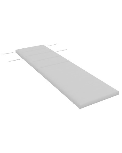 Sun Lounger and Deck Chair Cushion with Fabric Ties, Light Grey