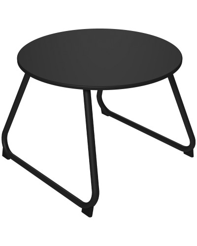 Outdoor Coffee Table Ø48x37 cm Black Metal Adjustable Feet