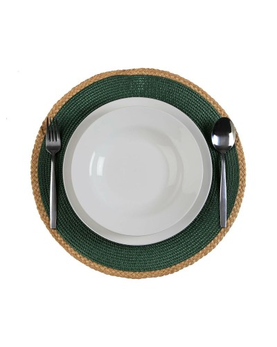 Salvamanteles Jacinto de Agua Verde 38 cm, Yute y Polipropileno
