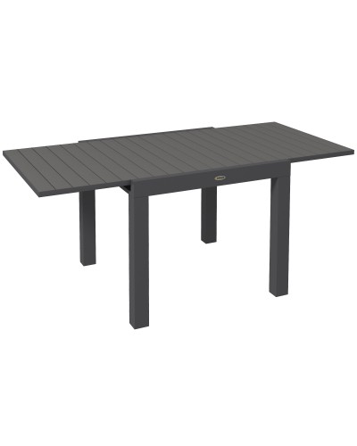 Extendable Garden Table for 4-6 People with Slat Top, Aluminum, 81/162x80x75 cm, Grey