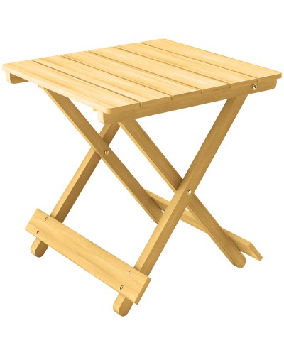  Tavolino da Esterno Pieghevole in Legno con Piano a Doghe, 40x43x40 cm, Legno Naturale