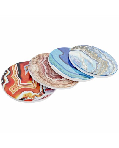 DKD Home Decor Untersetzer aus Dolomit und Kork Modern (4er-Set)
