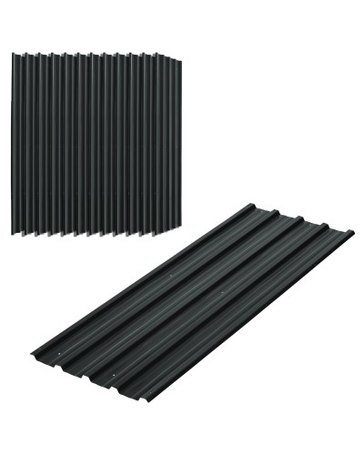  Set 12 Pannelli di Ricambio 129x45 cm per Casette da Giardino in Acciaio Zincato Grigio Scuro