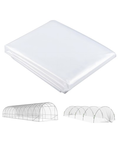 6x10m Greenhouse Replacement Cover, Anti-UV & Waterproof PP Tunnel Greenhouse Film, Transparent