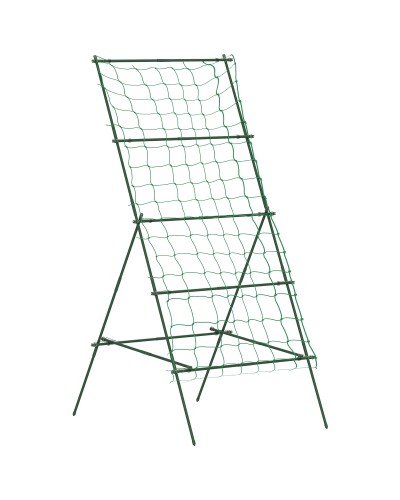 Adjustable A-Frame Tomato Trellis with Netting, Steel PE PP, 101x133x227 cm, Green