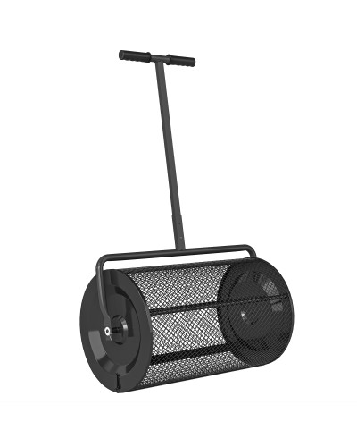  Spandiconcime da 75L in Metallo con Manico Regolabile a T e Maniglia Imbottita, 70x40x112 cm, Nero