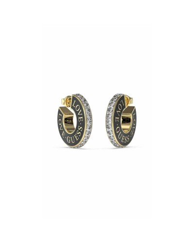 Guess Pendientes de Mujer JUBE04083JWYGBKT-U Oro Negro Cristales
