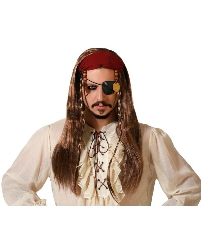 Perruque Pirate Brune - Costume Carnaval, Halloween - Haute Qualité
