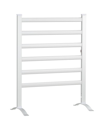 Electric Towel Warmer 140W 6-Bar 45°C-55°C Aluminum 69x36x90 cm Silver