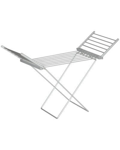 Electric Heated Clothes Drying Rack with Foldable Wings Space-Saving Aluminum Alloy, 144x53x91cm, Silver