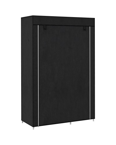  Armadio Guardaroba Portatile in Tessuto con 6 Ripiani Aperti e un Appendino, 103x43x162.5 cm, Nero