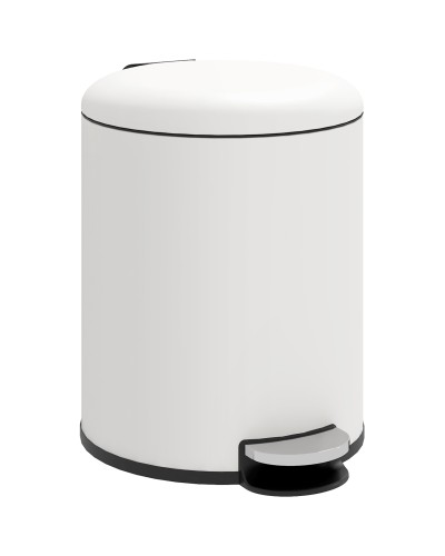  Bidone Immondizia a Pedale da 5L con Coperchio a Chiusura Morbida, in Metallo e PP, 26.5x21x28 cm, Crema