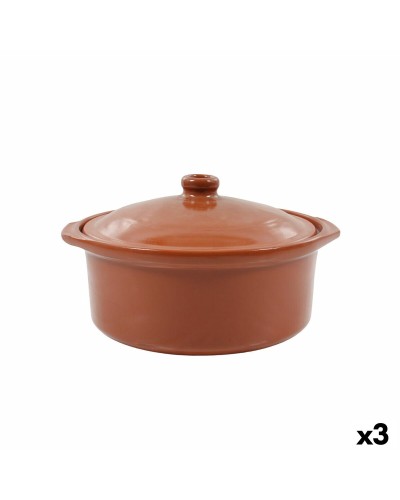 Sauspan Azofra Met deksel Aardewerk 24,5 x 23 x 16,7 cm (3 Stuks)