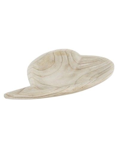 DKD Home Decor Serviertablett für Aperitifs Herz Tropical, Hellbraun Natur, 35 x 24 x 4 cm
