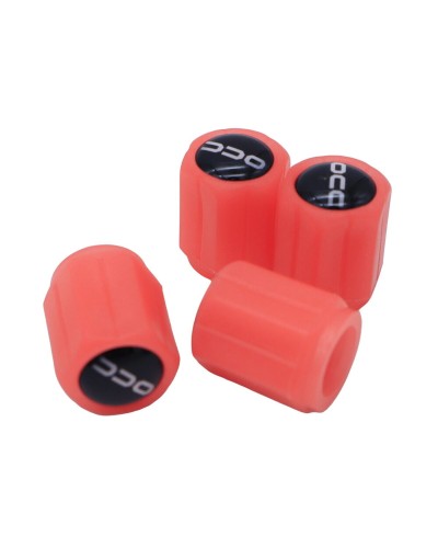 OCC Motorsport Tappi Valvola Fluorescenti Rosso - 4 Unità - Auto/Moto
