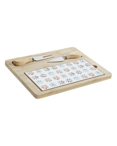 Bandeja de Aperitivos DKD Home Decor Gres Multicolor 24,5 x 20 x 1,2 cm
