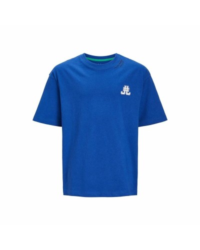 Jack & Jones Camiseta Niño Jorcole Estampado Espalda Azul Oscuro - Algodón Suave
