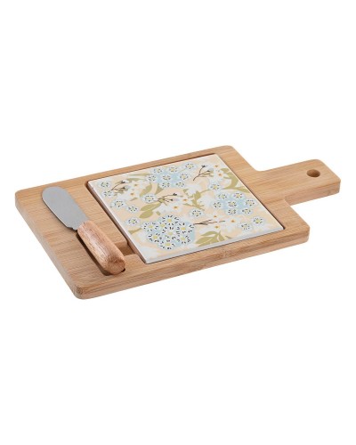 DKD Home Decor Aperitif-Tablett aus Steingut, 21,5 x 11,8 x 1,5 cm
