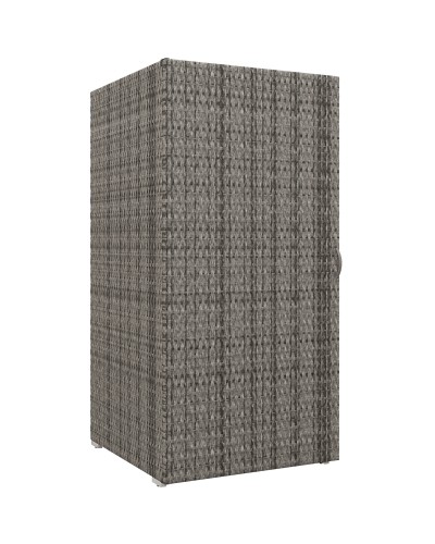  Armadio da Giardino in Rattan PE con 2 Vani, 60x63x120cm, Grigio