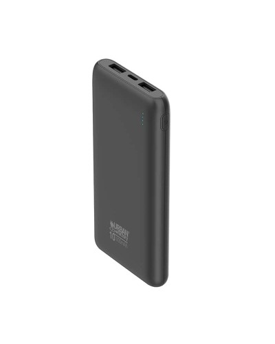 Urban Factory Powerbank 10000mAh Schwarz - Tragbarer Schnellladeakku
