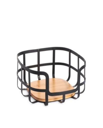 Fruit bowl DKD Home Decor - 24x24x12.7 cm - Natural/Black - Steel
