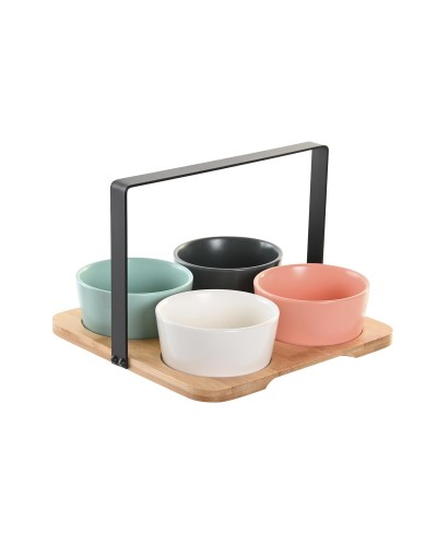 Set de Aperitivo Multicolor DKD Home Decor 20x20x14 cm en Porcelana
