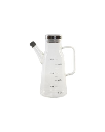 Oliera DKD Home Decor 550 ml in Acciaio Inossidabile e Vetro Borosilicato, 15x9x19,6 cm