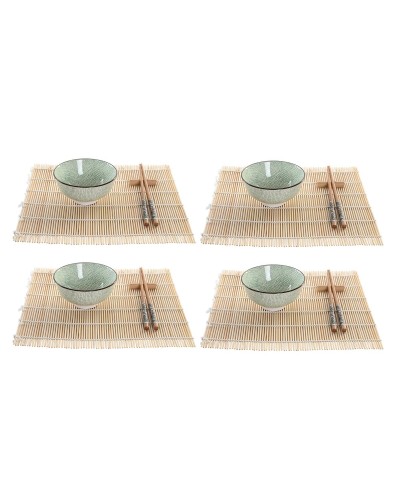 Sushiset DKD Home Decor 14,5 x 14,5 x 35 cm Stengods Orientalisk (16 Delar)
