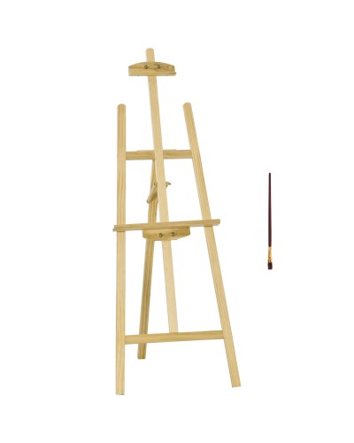 Portable and Foldable Painting Easel, Adjustable Height and Tilt, Wood Color