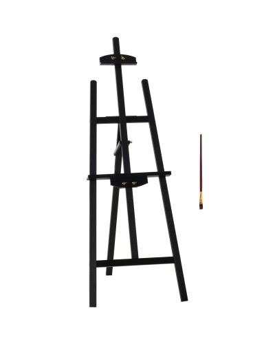  Cavalletto Pittura, 135 cm Cavalletto Treppiede per Dipingere su Tela, Cavalletto in Legno di Pino Regolabile, Portatile e Pieg