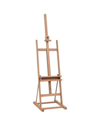  Cavalletto da Pittore Regolabile in Legno di Faggio con Vano Contenitore, 53x50.5x171-230cm