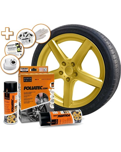 Vloeibaar rubber voor auto's Foliatec Gouden metaal 2 x 400 ml