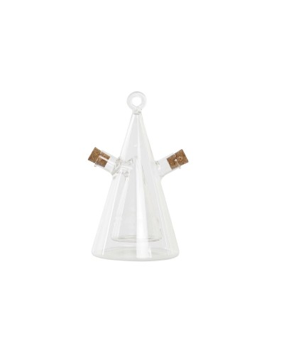 Huile & Vinaigre Set 300ml, Verre Borosilicate, Transparent, Liège, DKD Home Decor
