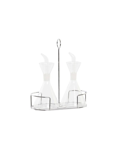 DKD Home Decor Oil and Vinegar Set 200ml Transparent Borosilicate Glass

