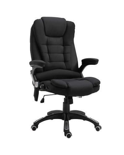  Poltrona Massaggiante da Ufficio e Casa con Altezza Regolabile e 6 Punti di Massaggio, 67x74x107-116 cm, Nera