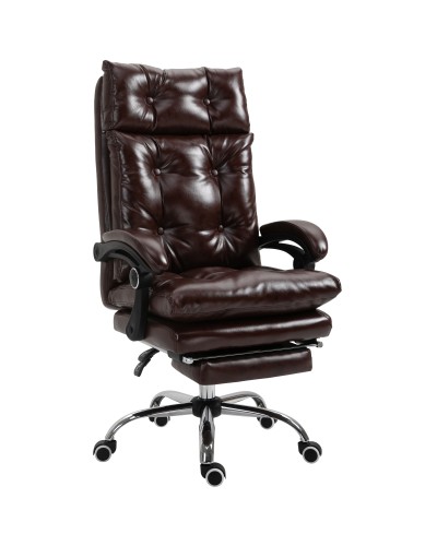 Ergonomic Executive Faux Leather Office Chair, Swivel Desk Chair with Adjustable Height, 135° Reclining