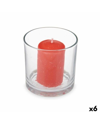 Doftljus 10 x 10 x 10 cm (6 antal) Glas Röda Bär