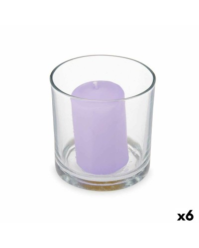 Candela Profumata Lavanda, 10x10x10cm, Confezione da 6