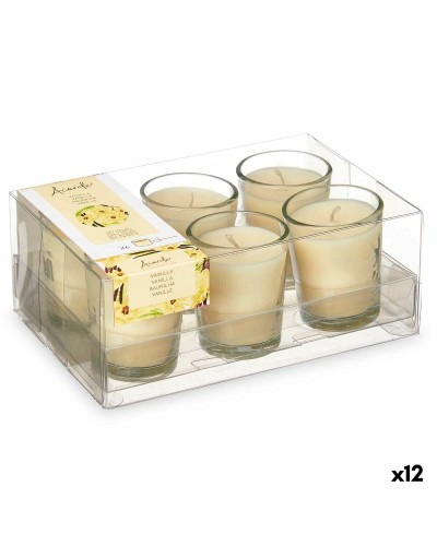 Vanilla Scented Candles | Set of 12 | Glasses 16 x 6.5 x 11 cm
