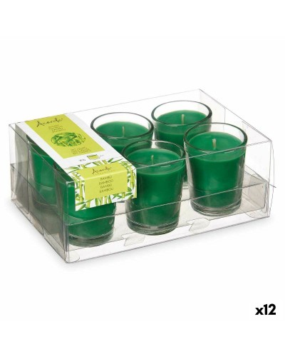 Geurkaarsenset 16 x 6,5 x 11 cm (12 Stuks) Glas Bamboe