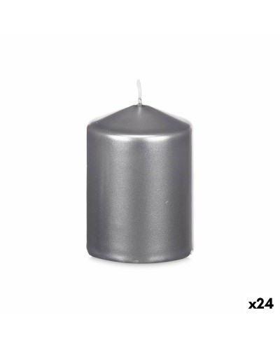 Eleganti Candele Argentate (24x) | 7x10x7 cm | Ideali per Decorazioni Festive