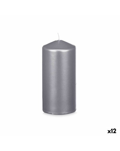 Kaars Zilverkleurig 7 x 15,5 x 7 cm (12 Stuks)