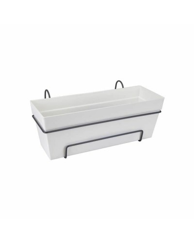 Macetero Rectangular Blanco Elho de 50 cm en Polipropileno para Plantas de Interior/Exterior
