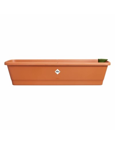 Elho Square Pot Brown 20x78x17cm, Robust Plastic for Indoor Plants
