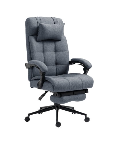 Ergonomic Reclining Office Chair, High Back Executive Chair, Office Chair with Headrest and Extendable Footrest