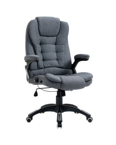 Ergonomic Reclining Office Chair, Adjustable Height & Rocking, Swivel Desk Chair with Wheels, 65x72x110-120cm, Grey