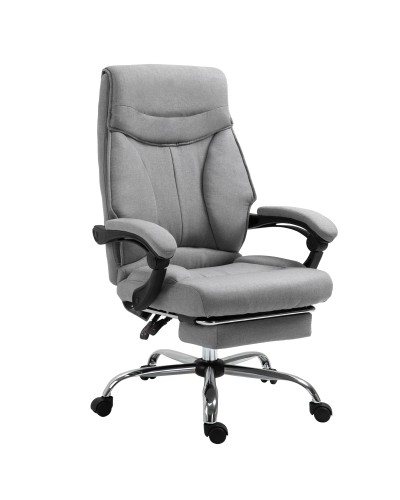 Ergonomic Swivel Office Chair, Desk Chair with Wheels, Retractable Footrest and 135° Recline, Height Adjustable