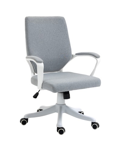  Sedia da Ufficio Ergonomica con Altezza Regolabile, Sedia Scrivania Imbottita Girevole 360° e Funzione Dondolo, in Tessuto effe